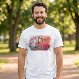 Camiseta Texas Oil Pumpjack: Arte do Patrimônio do Estado d