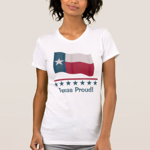Camiseta Texas Orgulhoso acenando bandeira texana longa est