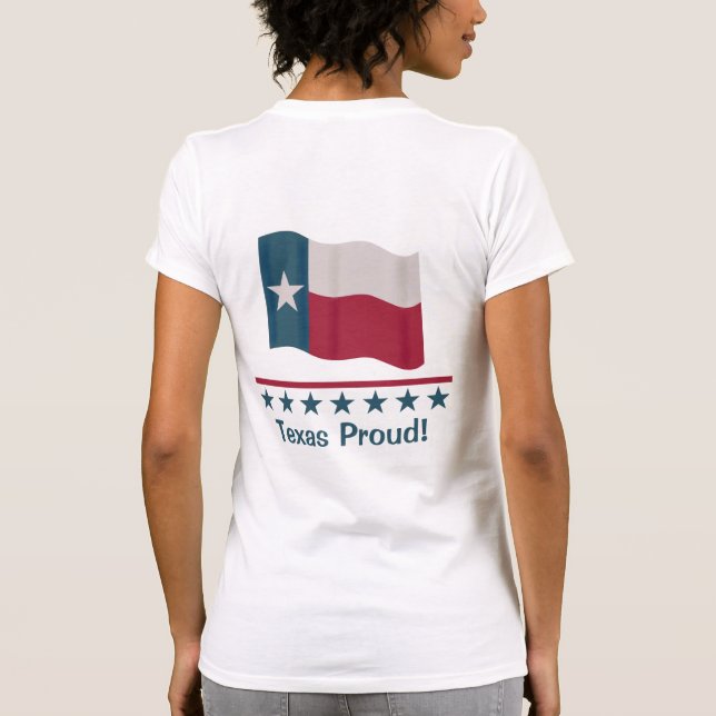 Camiseta Texas Orud Waving Long Star Flag Back Design (Verso)