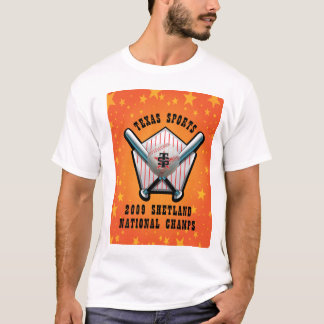 Camiseta Texas ostenta o t-shirt dos campeões da bola do T