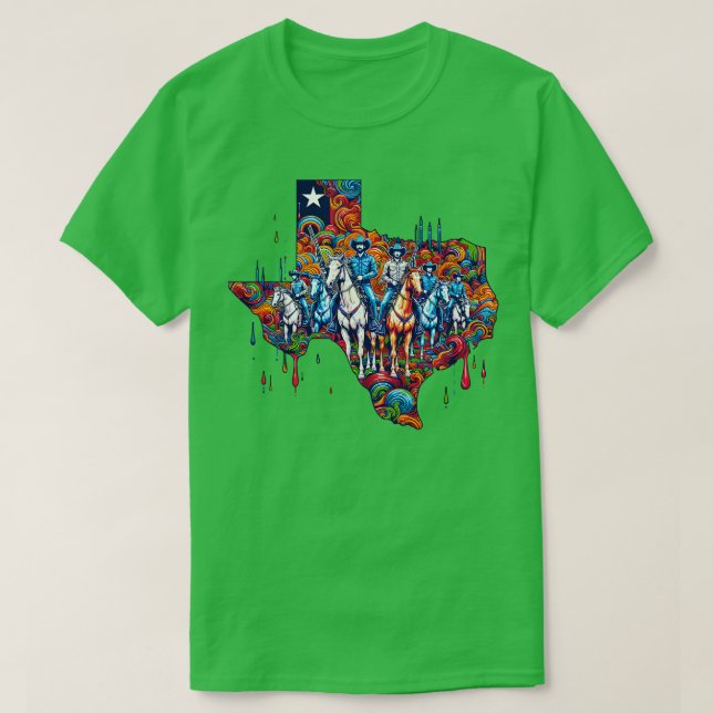 Camiseta Texas Painting Cowboy Squad TSirt (Frente do Design)