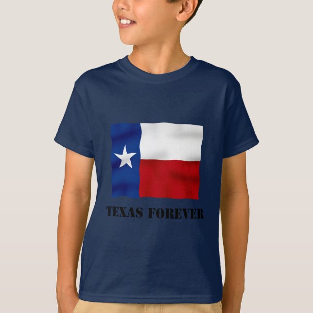 Camiseta TEXAS PARA SEMPRE - texto da bandeira - (Frente)