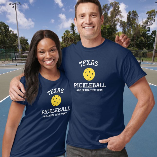 Camiseta Texas Pickleball Add Club, Personalizado Nome do P (Criador carregado)