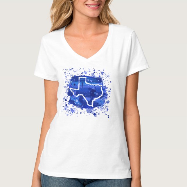 Camiseta TEXAS "Pinte a Mãe Azul" Ed. 1 Tee feminino (Frente)
