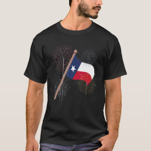 Camiseta Texas Pride EUA Estado Texan Flag Fireworks Patrio