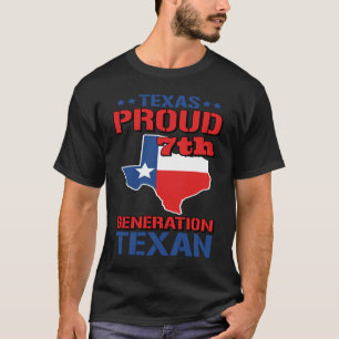 Camiseta Texas Proud 7 Generation Texas Flag e Native T
