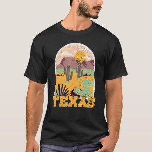 Camiseta Texas Retro Vintage Retro Sunset Proud Cactus Texa