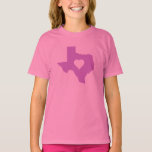 Camiseta Texas Rosa<br><div class="desc">Estado do Texas a rosa com coração para as damas</div>