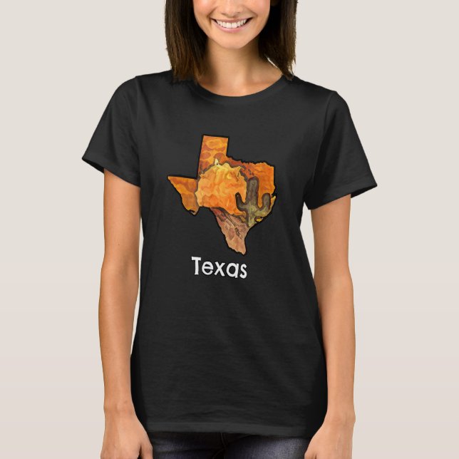 Camiseta Texas Shaped Desert Scenery 2 (Frente)