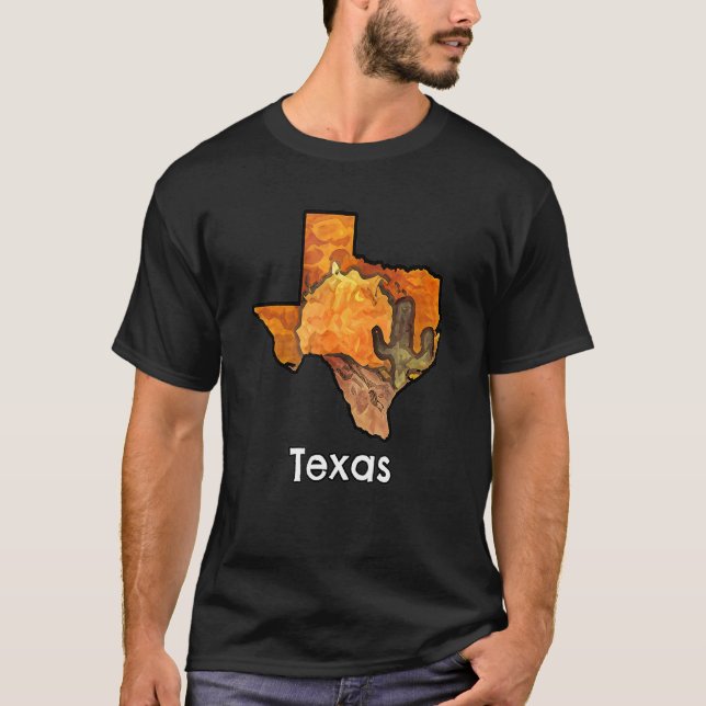Camiseta Texas Shaped Desert Scenery 3 (Frente)