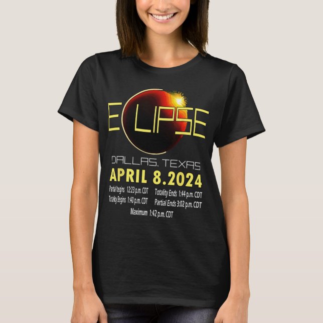 Camiseta Texas Solar Eclipse 2024 Solar Eclipse Engraçado T (Frente)