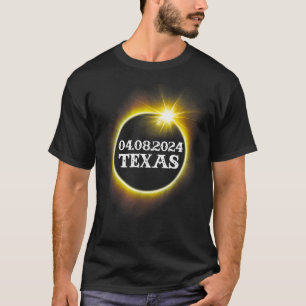 Camiseta Texas Solar Eclipse 8 de abril de 2024 EUA Mapa To