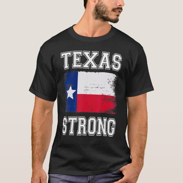 Camiseta Texas Strong Pray For Texas Flag Map (Frente)