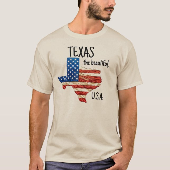 Camiseta TEXAS the beautiful USA (Frente)