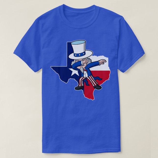 Camiseta Texas Tio Sam Texan 4 de julho Patriótico dos EUA (Frente do Design)