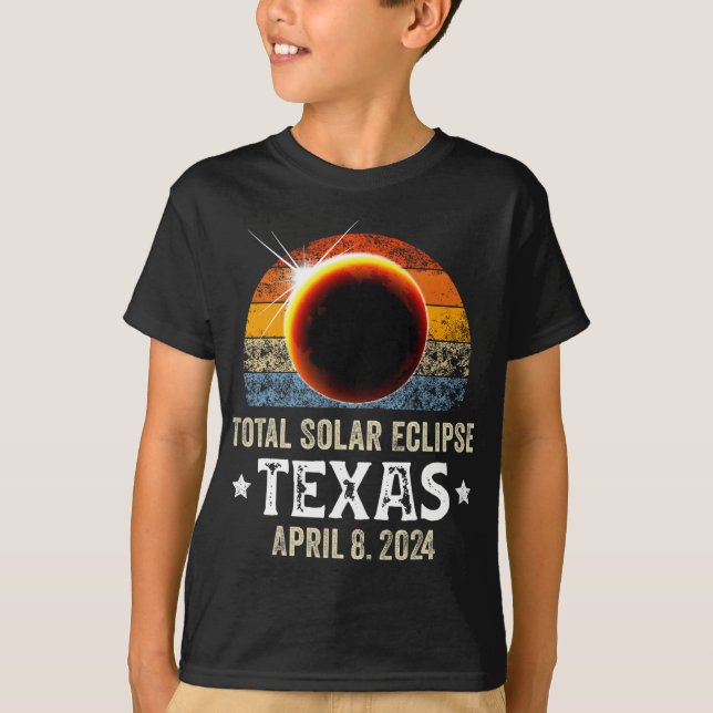 Camiseta Texas Total Solar Eclipse 8 de abril de 2024 Texas (Frente)