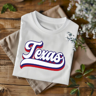 Camiseta Texas Vermelho Branco e Azul Vintage