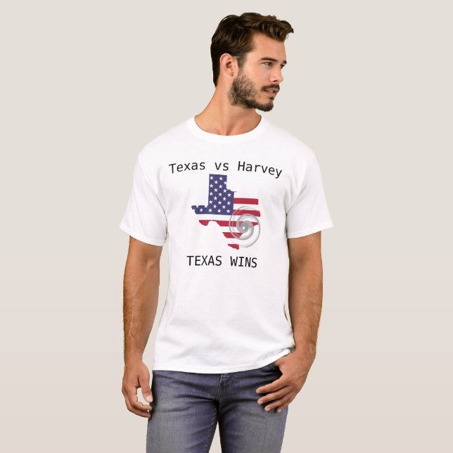Camiseta Texas vs Harvey, Texas vence (Frente Completa)