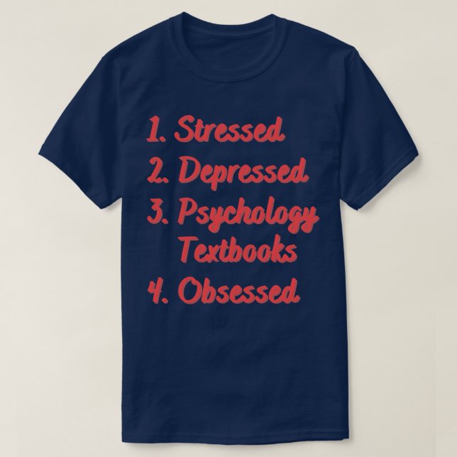 Camiseta Textbooks de Psicologia Deprimidos em Estresse (Frente do Design)