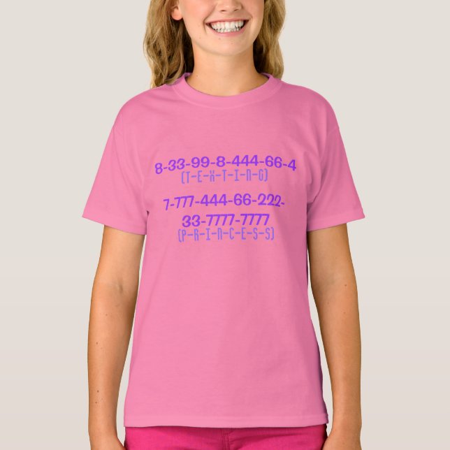Camiseta Texting Princess (Números) (Frente)