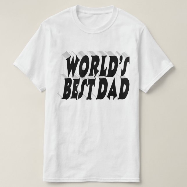 Camiseta Texto 3d preto do melhor Pai (Frente do Design)