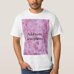 Camiseta texto abstrato pintado à mão em aquarela rosa adic