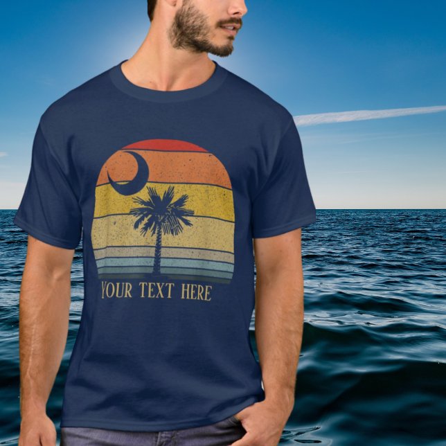 Camiseta Texto adicional da palmeira de praia legal (Criador carregado)
