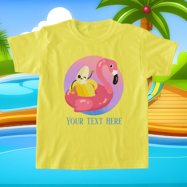 Camiseta Texto adicional para banana de praia de meninas le (Criador carregado)