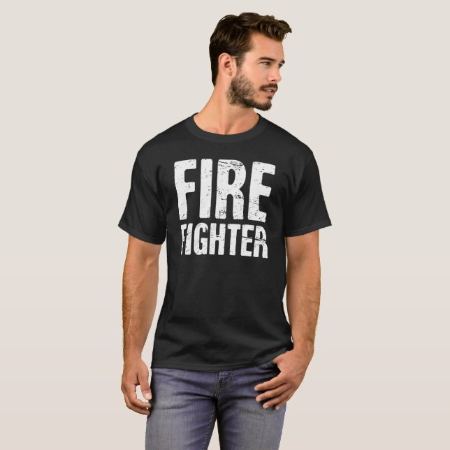 Camiseta Texto afligido do BOMBEIRO (Frente Completa)