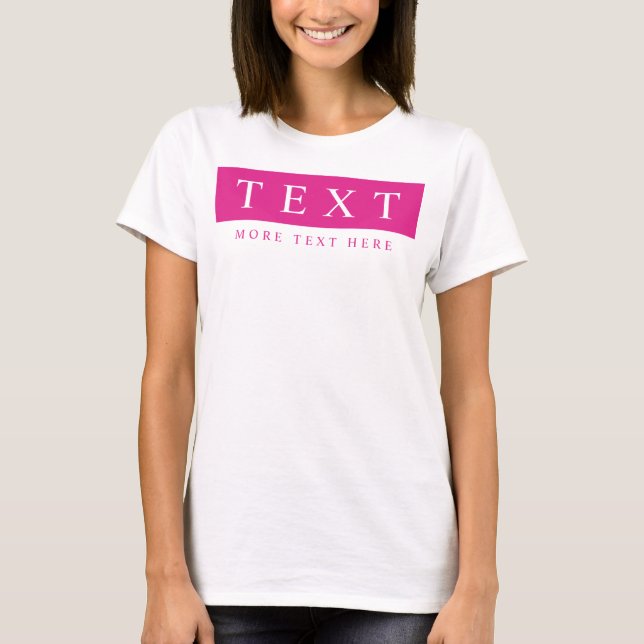 Camiseta Texto Alterável: Womens Modern Hot Pink Modelo (Frente)