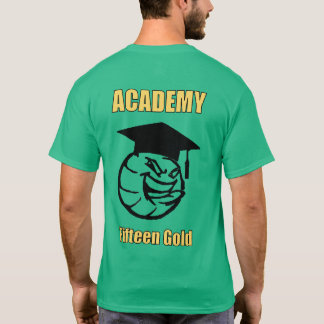 Camiseta texto amarelo e da bola parte traseira sobre