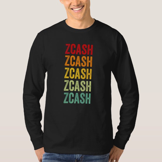 Camiseta Texto Arco-íris Crypto Zcash (Frente)