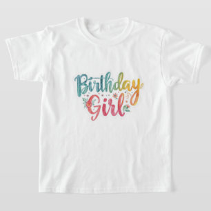 Camiseta Texto Arco-Íris de Aniversário