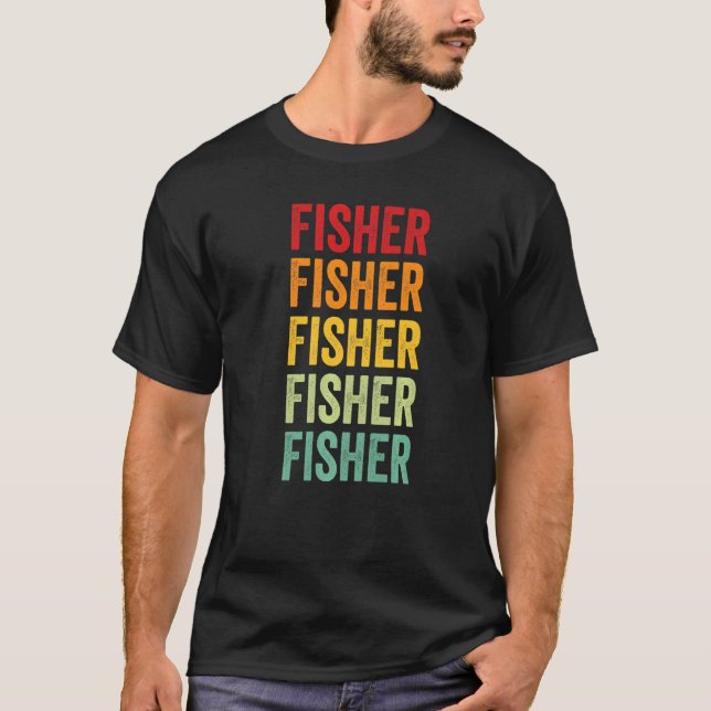 Camiseta Texto Arco-íris do Condado de Fisher Texas (Frente)