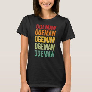 Camiseta Texto Arco-Íris do Condado de Ogemaw Michigan