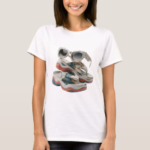 CAMISETA TEXTO ATRATIVO SALTOS DE MÁRMORE E ÓCULOS DE SOL I