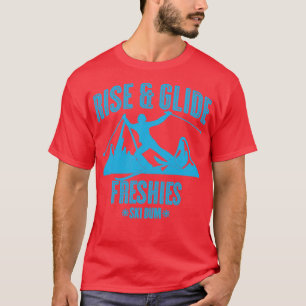 Camiseta Texto Azul Claro e Aumentar o Pele e o Glide