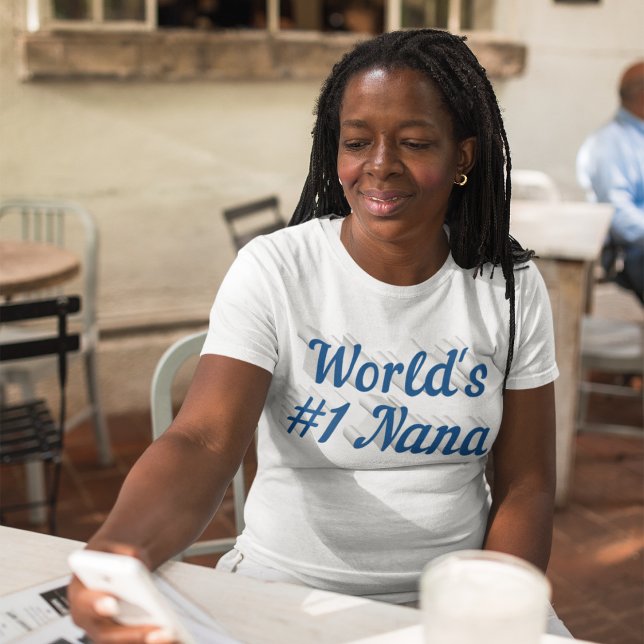 Camiseta Texto azul marinho de Nana T-Shirt (Criador carregado)