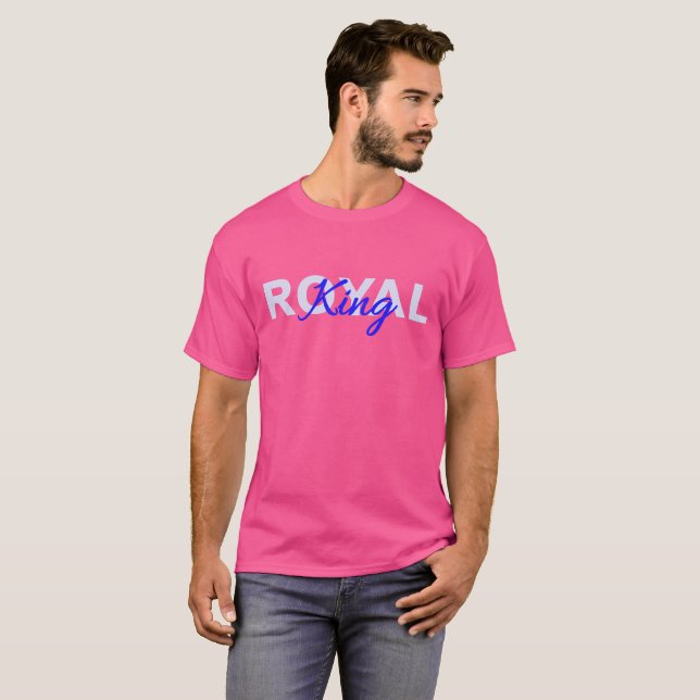 Camiseta Texto Azul Rei Real (Frente Completa)