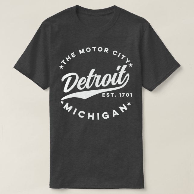 Camiseta Texto branco da cidade do motor (Frente do Design)