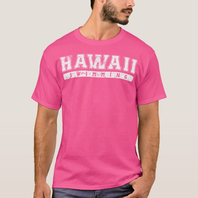 Camiseta Texto Branco da Natação do Havaí (Frente)