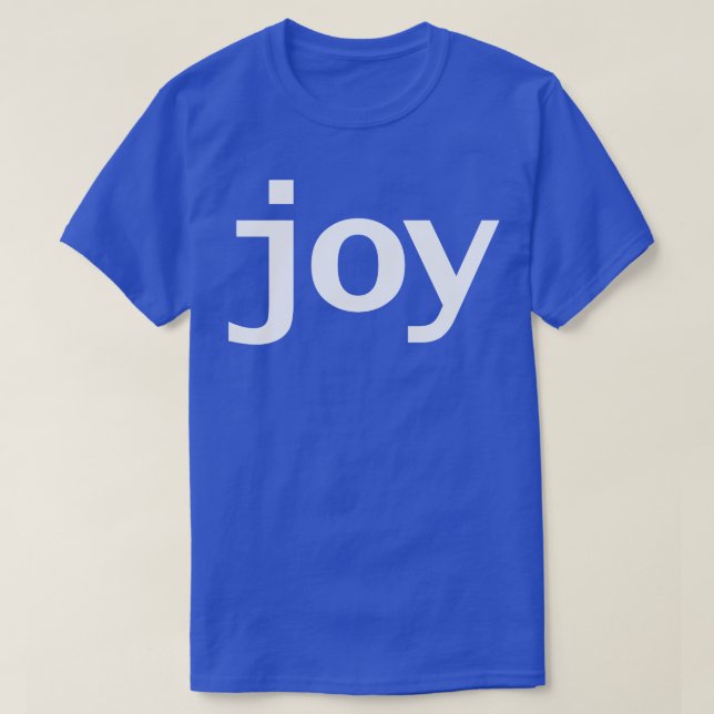 Camiseta Texto Branco da Tipografia Mínima de Joy (Frente do Design)