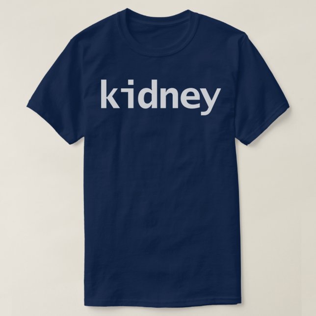 Camiseta Texto Branco da Tipografia Mínima do Rim (Frente do Design)
