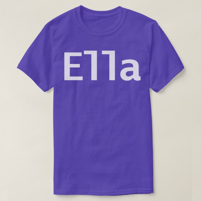 Camiseta Texto Branco da Tipografia Mínima Ella (Frente do Design)