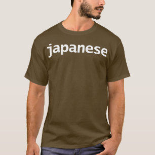 Camiseta Texto Branco da Tipografia Mínima Japonesa