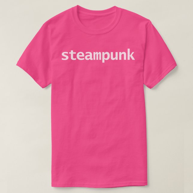 Camiseta Texto Branco da Tipografia Steampunk (Frente do Design)