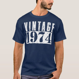 Camiseta Texto Branco da Vintage 1974