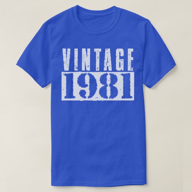 Camiseta Texto Branco da Vintage 1981 (Frente do Design)