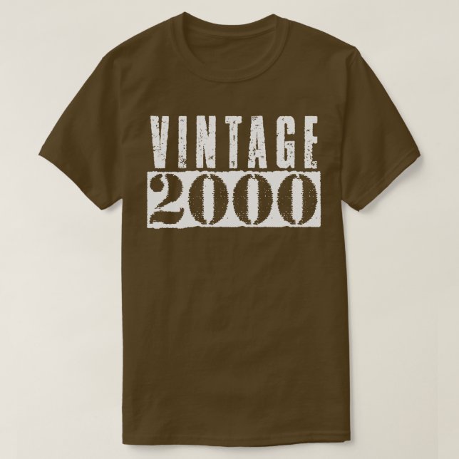 Camiseta Texto Branco da Vintage 2000 (Frente do Design)