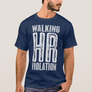 Camiseta Texto Branco da Violação HR de Vintage Walking HR